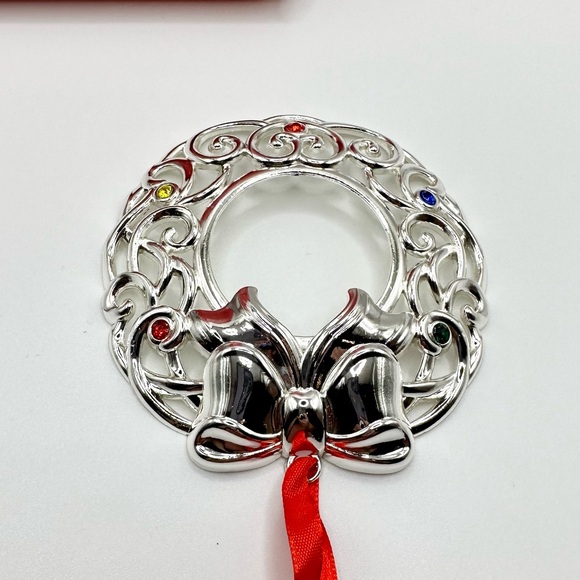 Lenox Sparkle & Scroll Wreath Christmas Ornament - Picture 3 of 6
